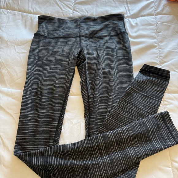 Lululemon women’s Wunder Under Pant 3 in Cyber Stripe Deep Coal Black Size 6 - Picture 5 of 8